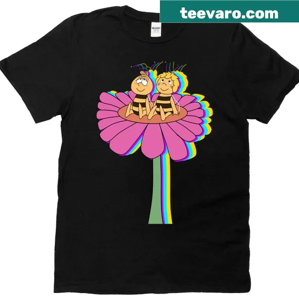 Illustrated t-shirt featuring Maya the Bee character for kids.