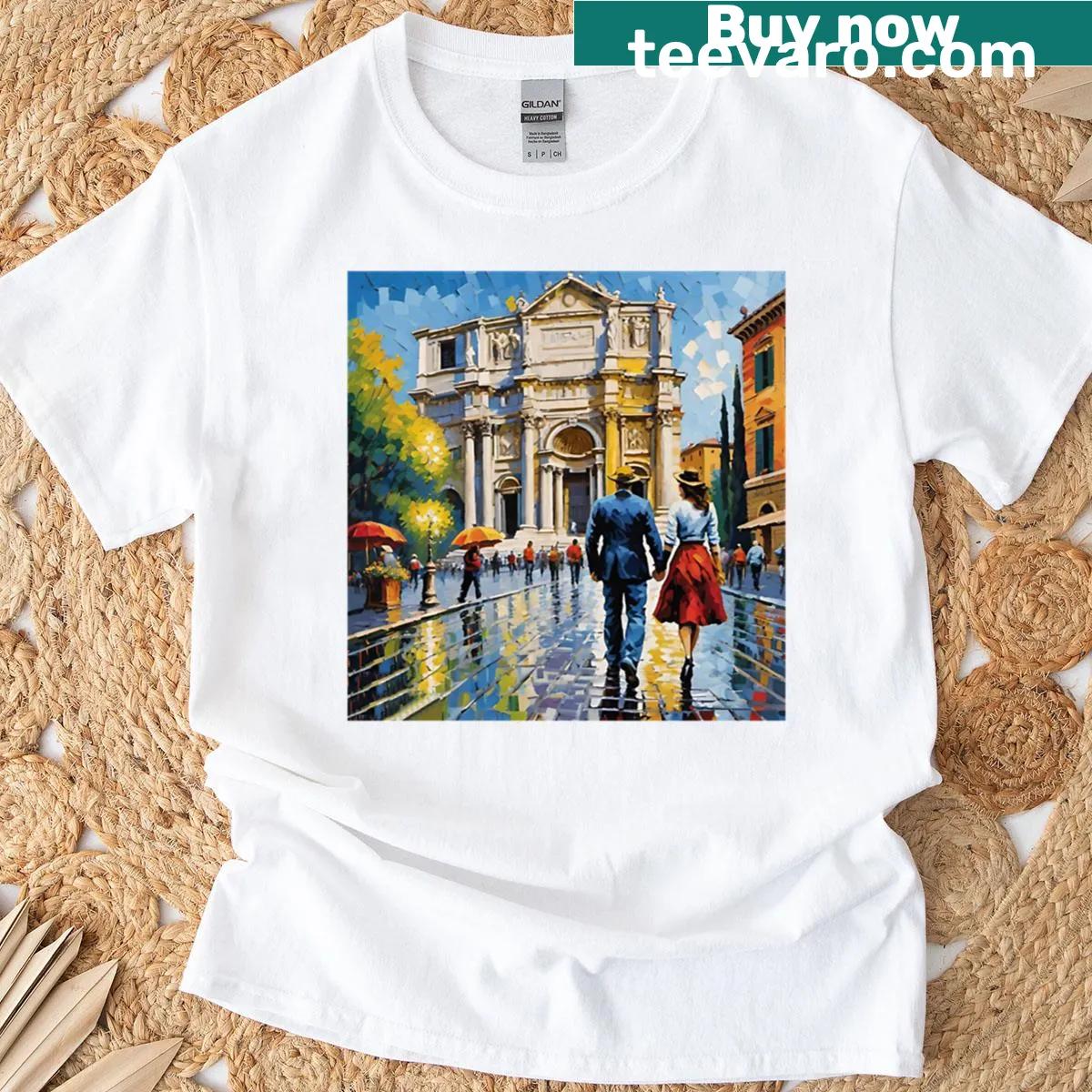 Nostalgic T-shirt design inspired by Rome for travel lovers — on a men's t-shirt