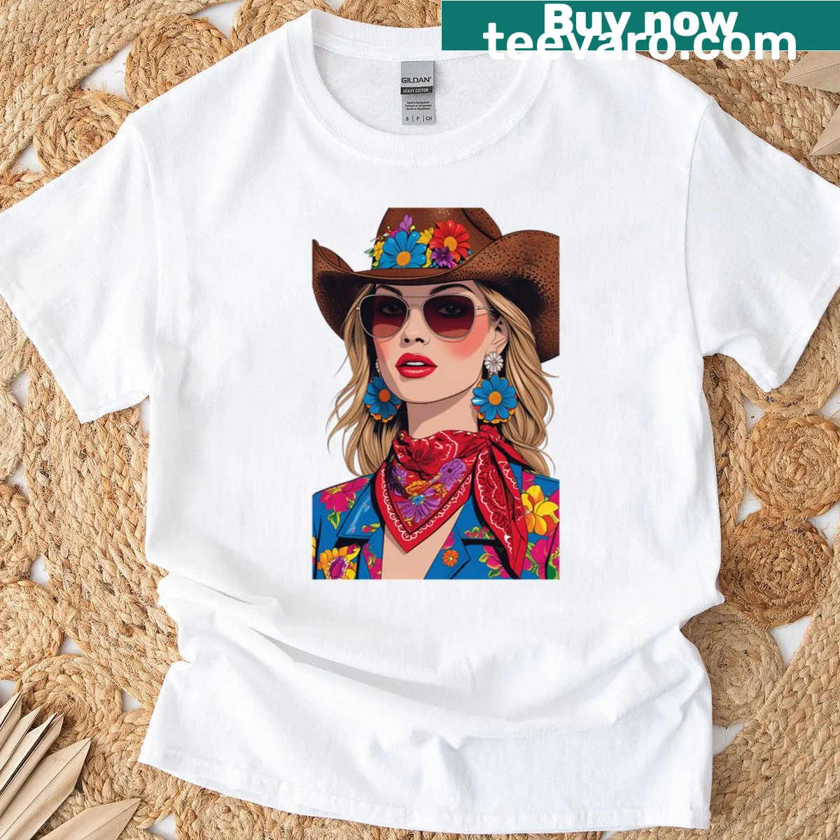Tribute T-shirt featuring an artistic representation of Dolly Parton — on a men's t-shirt