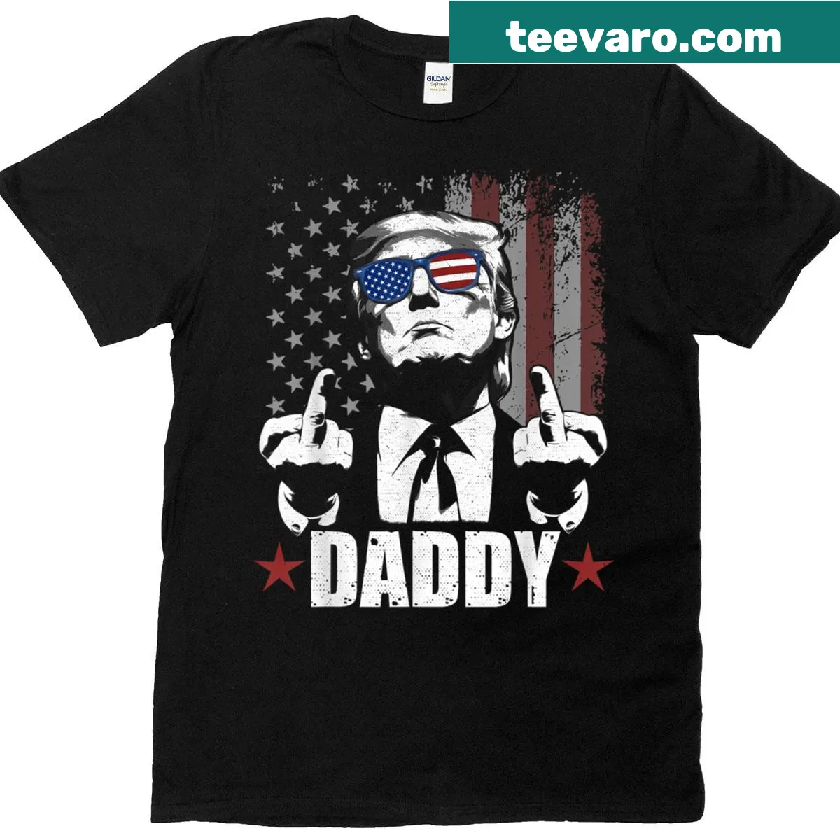 Funny Trump Daddy T-shirt with playful text design — on a men's t-shirt