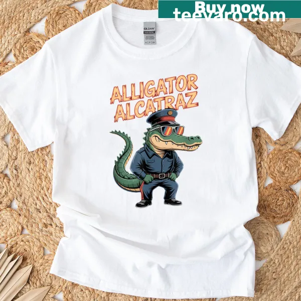 Illustrative Alligator Alcatraz Florida Everglades prison gear t-shirt