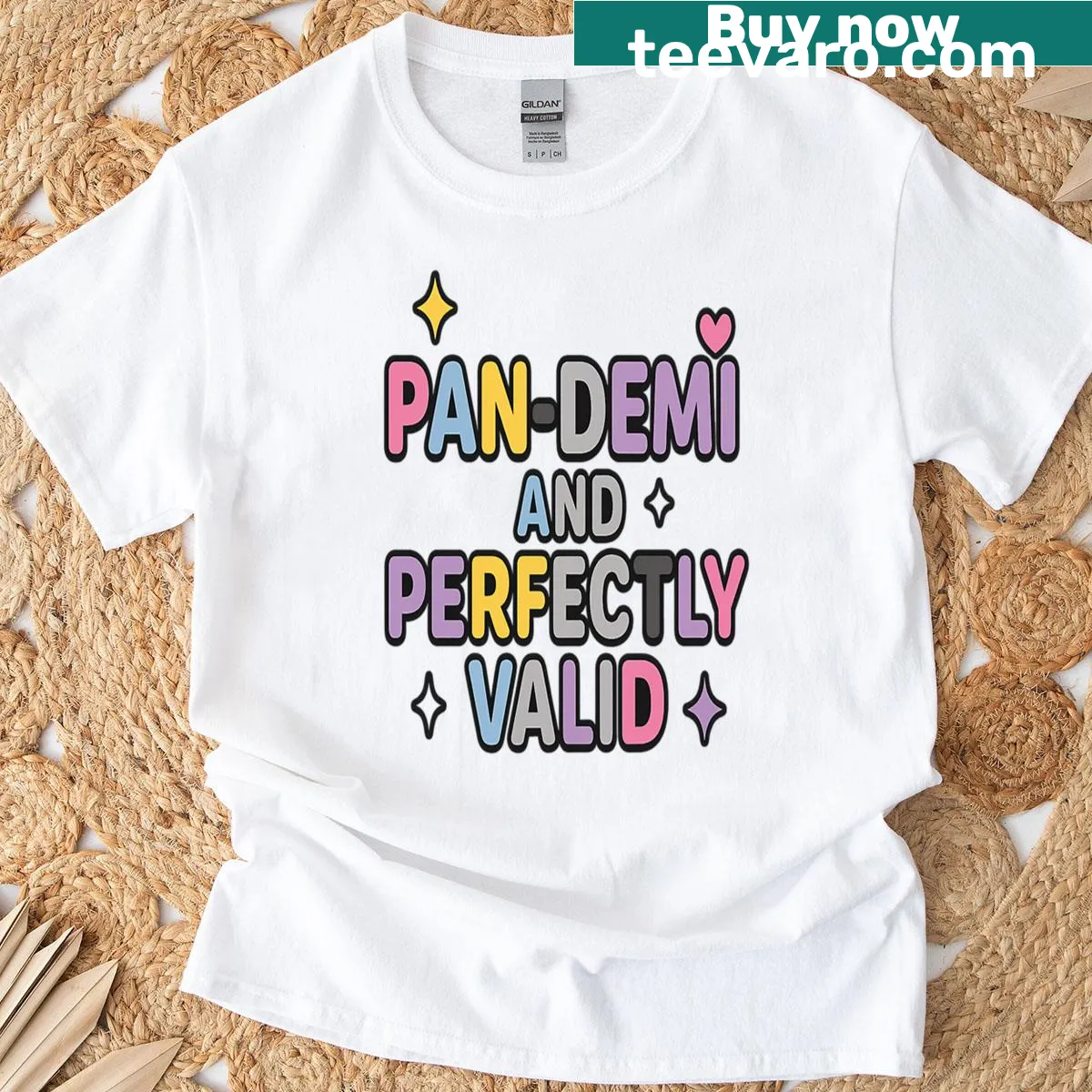 Pride design celebrating pansexual and demisexual identities on a t-shirt — on a men's t-shirt