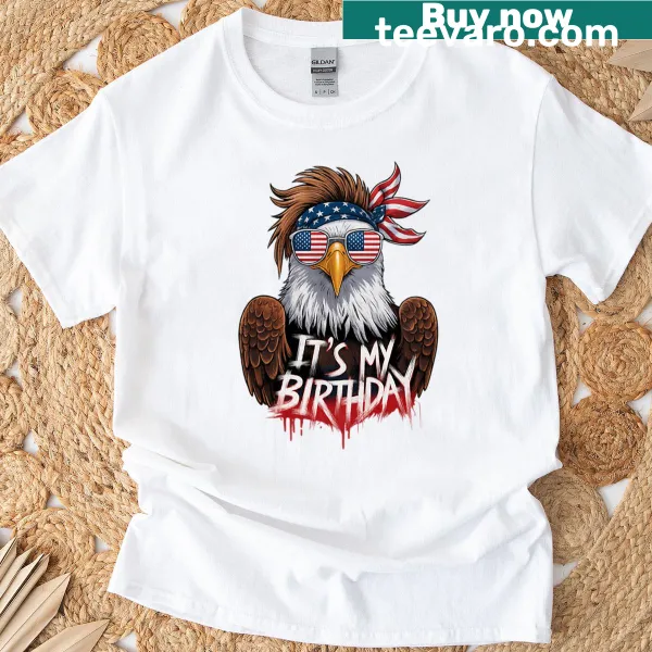 Patriotic T-shirt featuring an eagle and birthday design