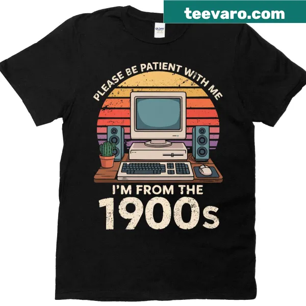 Retro design t-shirt for computer geeks from the 1900s.