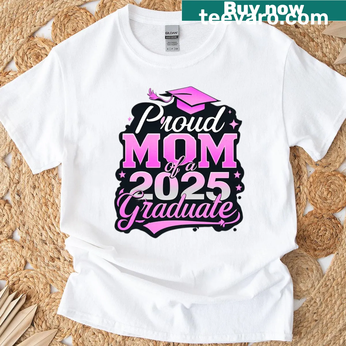 Proud mom T-shirt celebrating a 2025 graduate's success — on a men's t-shirt