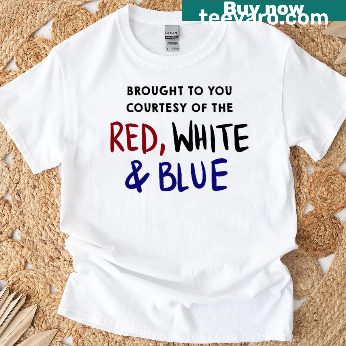 Western cowgirl themed T-shirt for 4th of July celebrations — on a men's t-shirt