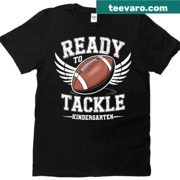 Illustrative T-shirt for kindergarteners featuring football graphics.