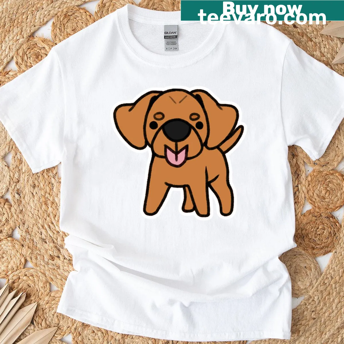 Humorous Labrador Retriever t-shirt with cute blep graphic — on a men's t-shirt