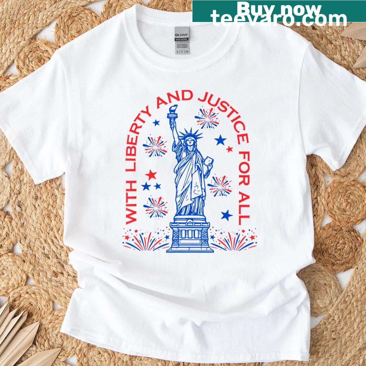 Retro Fourth of July T-shirt featuring vintage typography and patriotic message — on a men's t-shirt