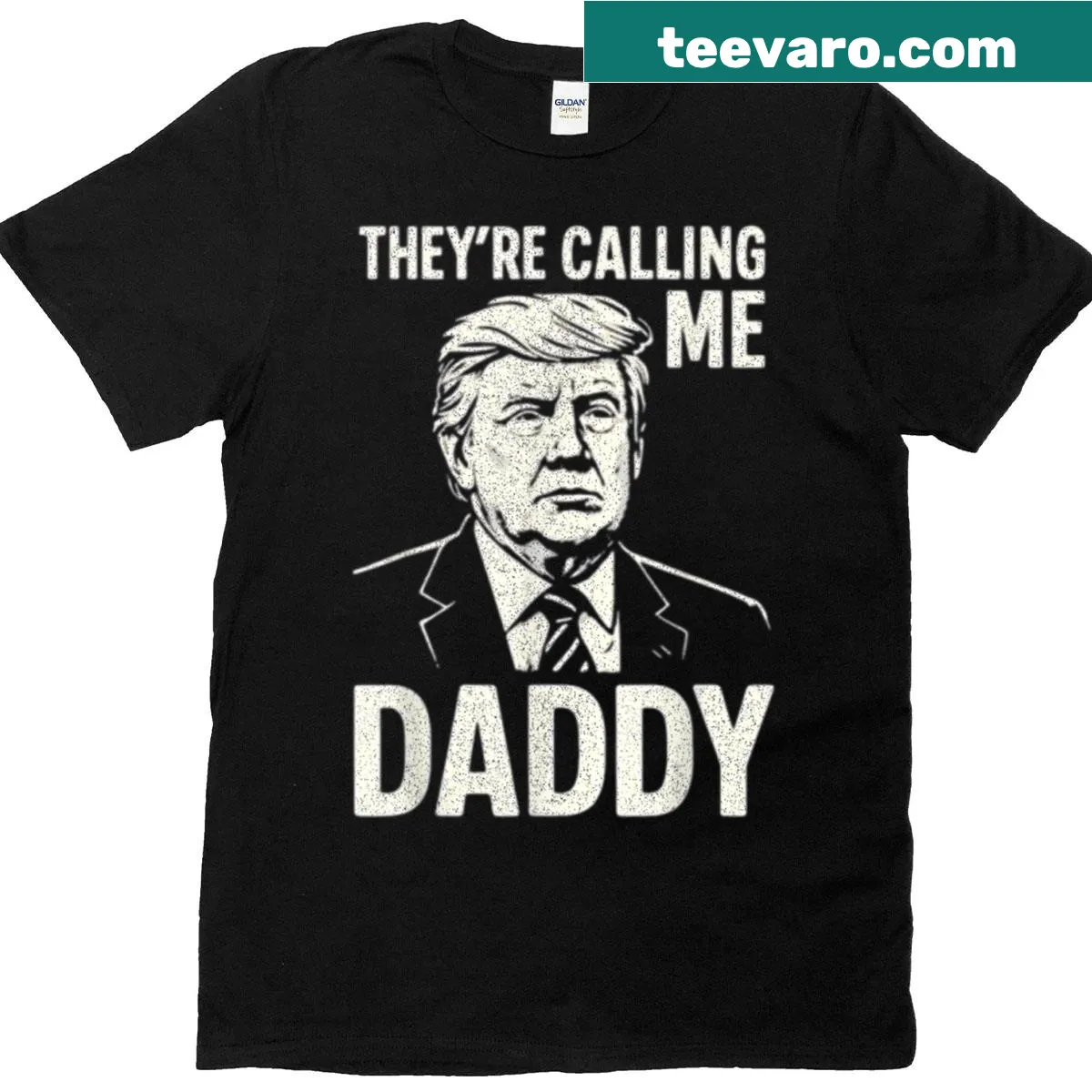 Vintage-style humorous 'They’re Calling Me Daddy' graphic T-shirt — on a men's t-shirt