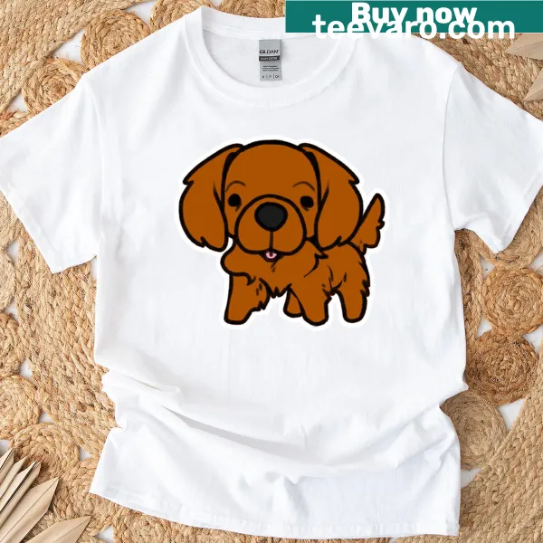 Illustration of a Cavalier King Charles Spaniel with a cute blep expression.