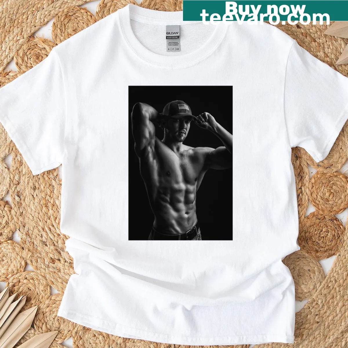 Minimalist t-shirt featuring the phrase 'Sculpted In Shadows' in abstract typography. — on a men's t-shirt