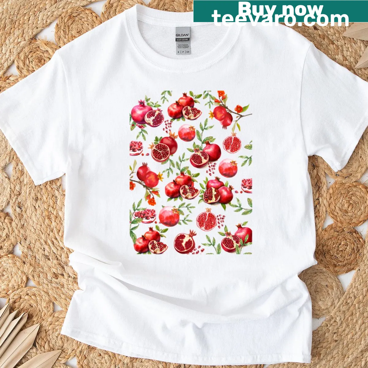 Retro graphic of fire and seeds on a casual T-shirt — on a men's t-shirt