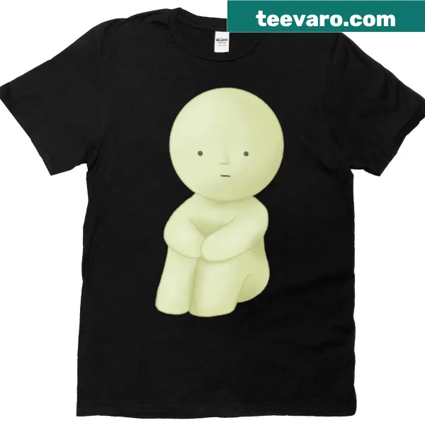 Cartoon T-shirt featuring the playful Smiski little green character