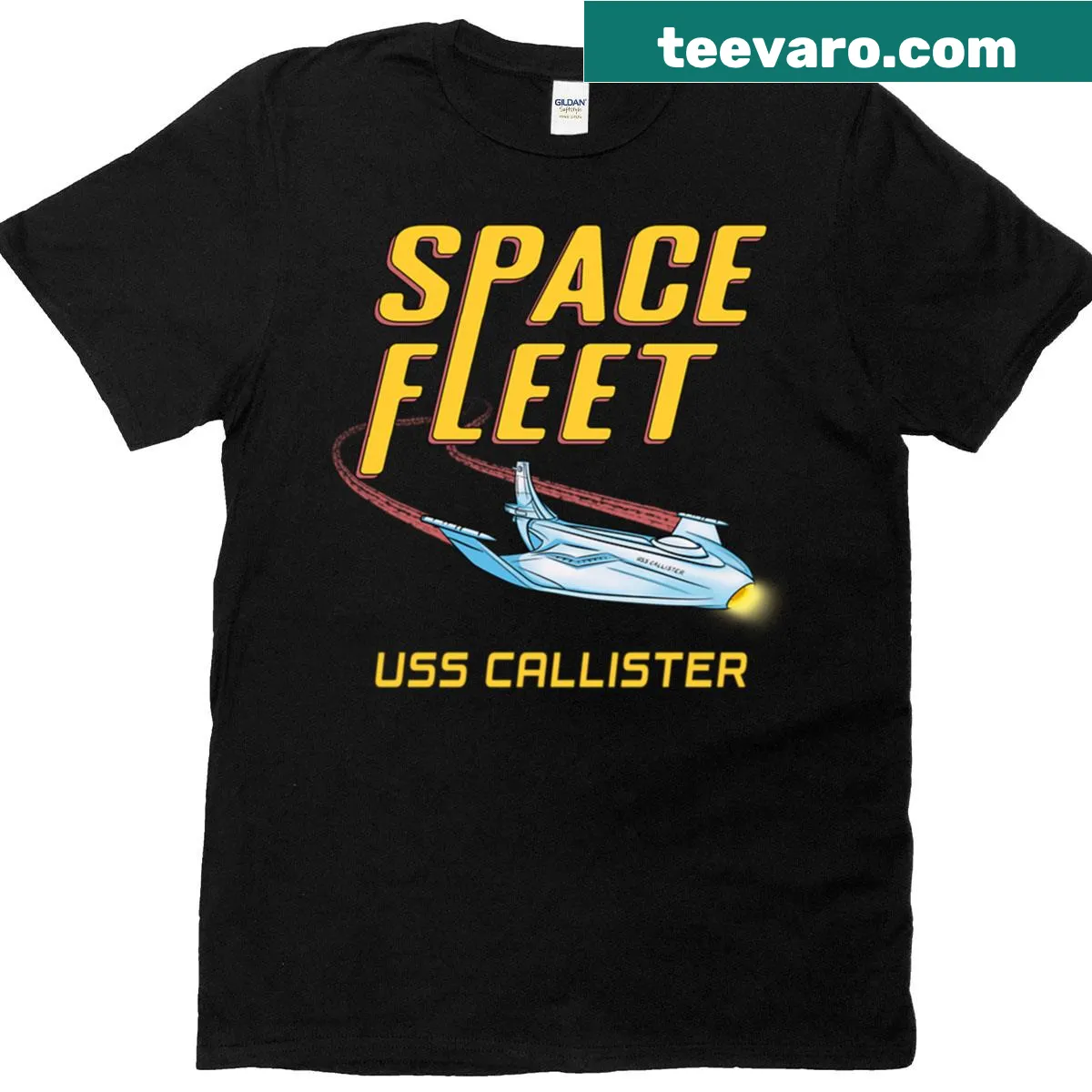 Silhouette T-shirt of U.S.S. Callister from Black Mirror — on a men's t-shirt