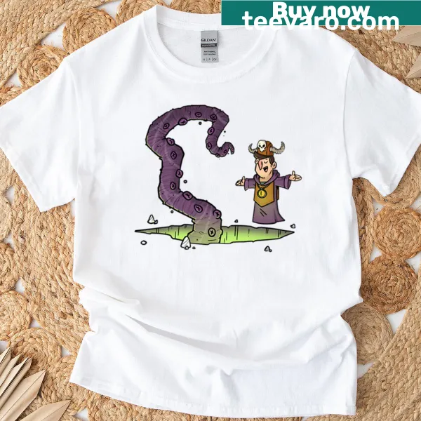 Summoning T-shirt with bold mystical text design