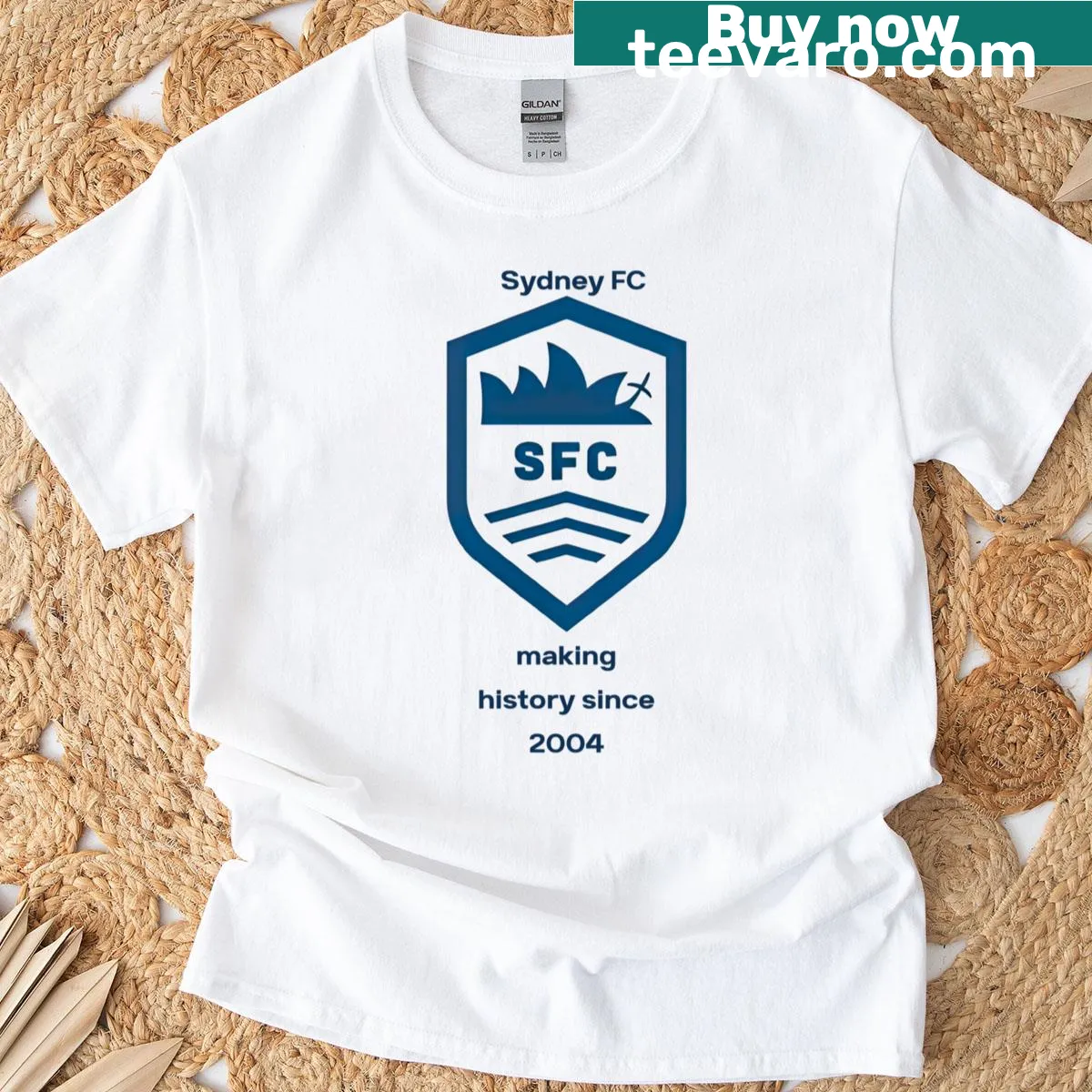 Graphic tee displaying Sydney FC team pride. — on a men's t-shirt