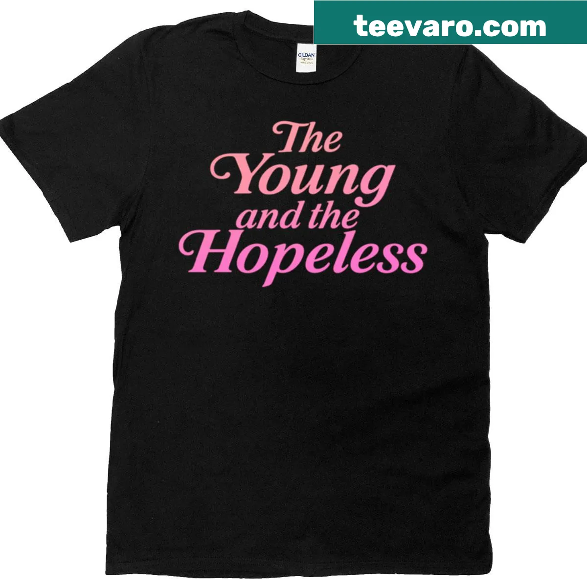 Sarcastic Gen Z nihilism tee with vintage vaporwave design — on a men's t-shirt