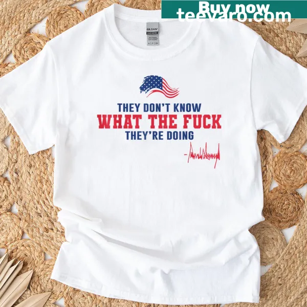 USA flag t-shirt with a humorous phrase about confusion