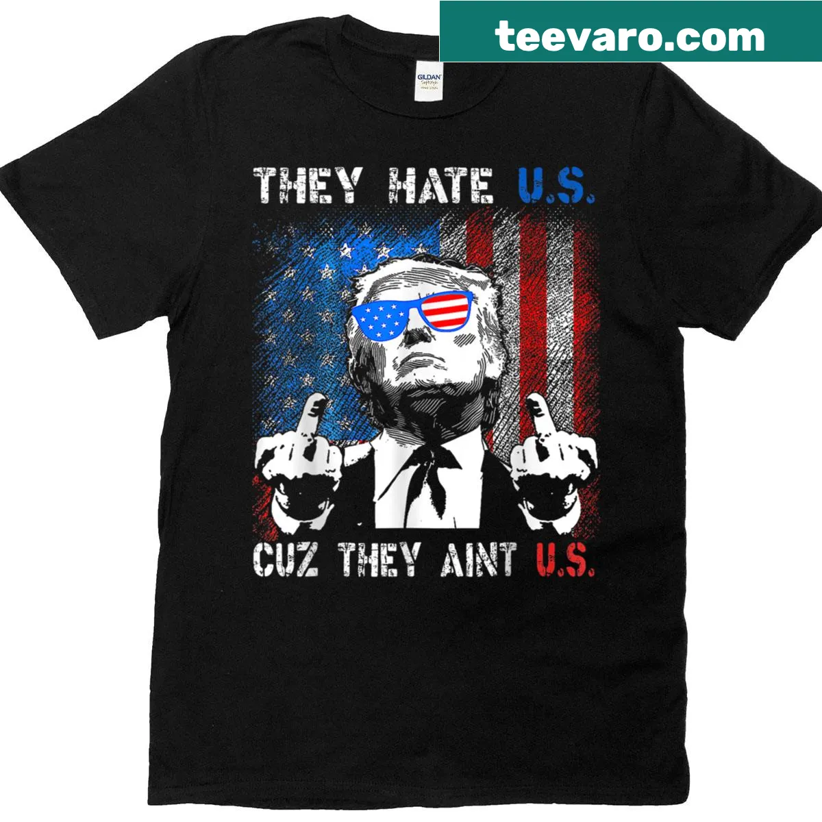 Funny patriotic t-shirt with a humorous phrase for Fourth of July — on a men's t-shirt