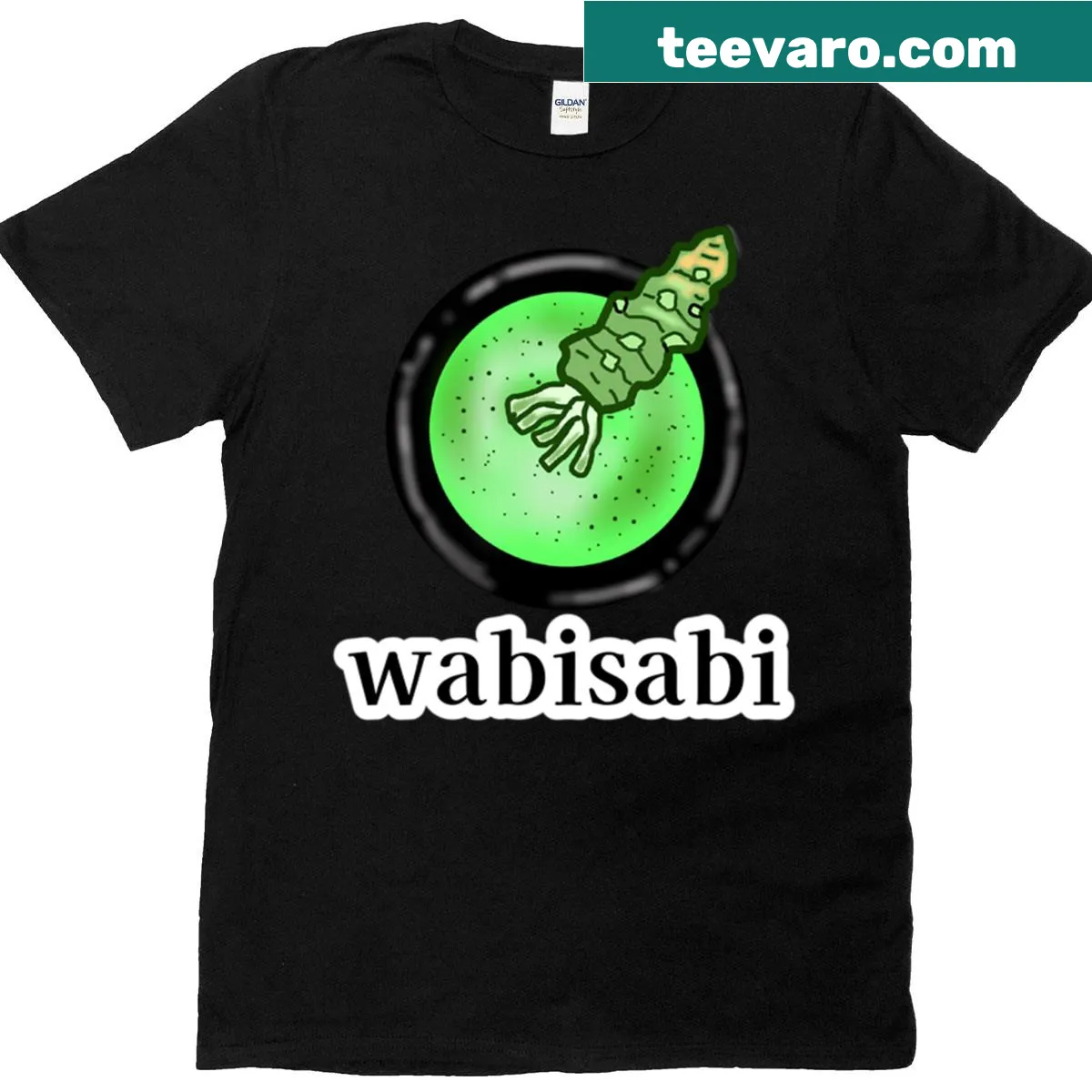 Graphic T-shirt featuring the term Wabisabi and its meaning — on a men's t-shirt