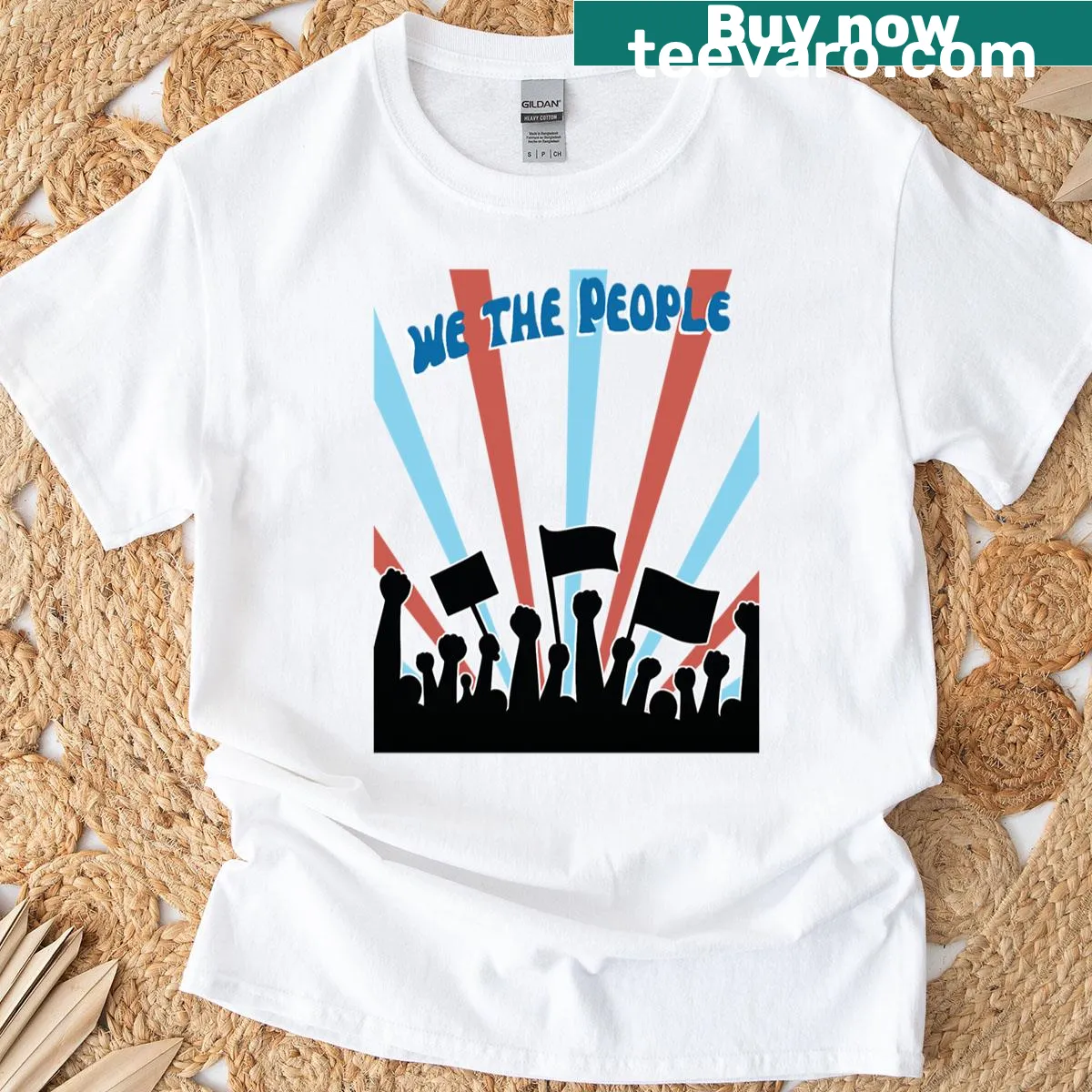 Empowering graphic T-shirt with We The People slogan — on a men's t-shirt