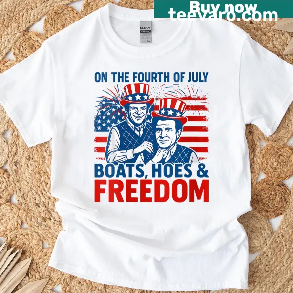 Funny Fourth of July T-shirt with boats and humorous text