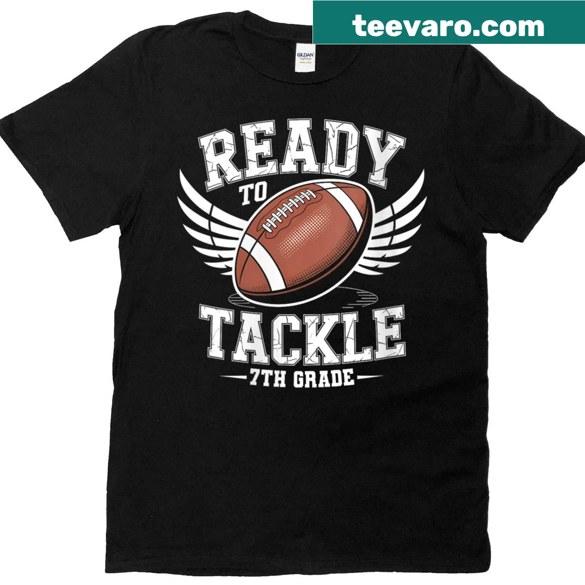 Ready To Tackle 7th Grade Football T-shirt for students — on a men's t-shirt