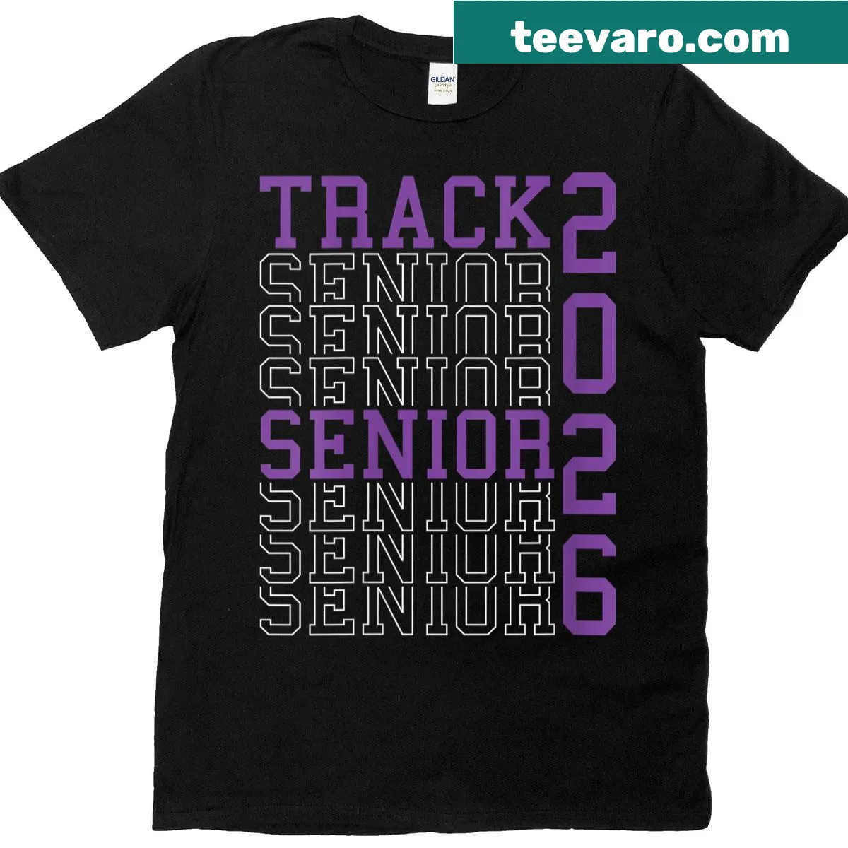 Track senior graduation t-shirt with 2026 design. — on a men's t-shirt