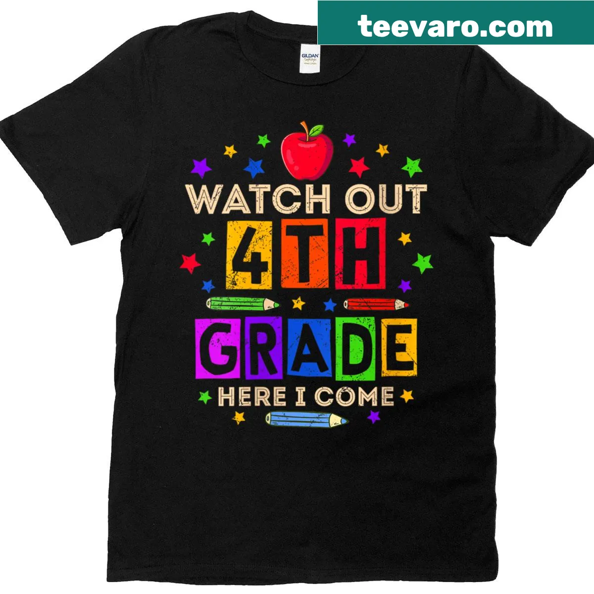 Cheerful first day of school T-shirt for 4th graders — on a men's t-shirt