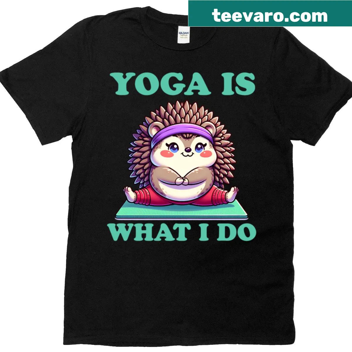 Motivational yoga quote T-shirt with bold typography — on a men's t-shirt