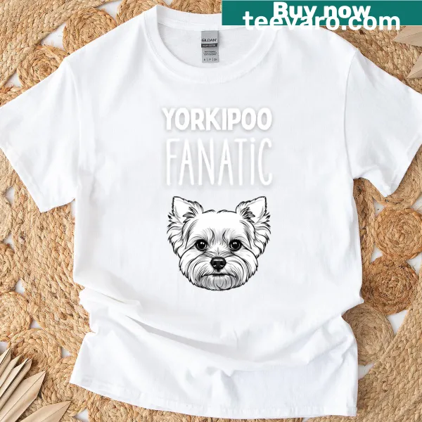 Adorable T-shirt featuring a Yorkipoo illustration for dog lovers