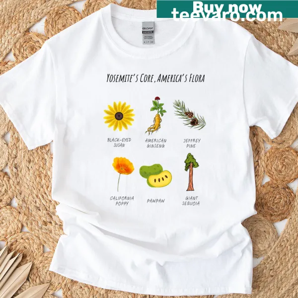 Artwork representing America's flora on a T-shirt
