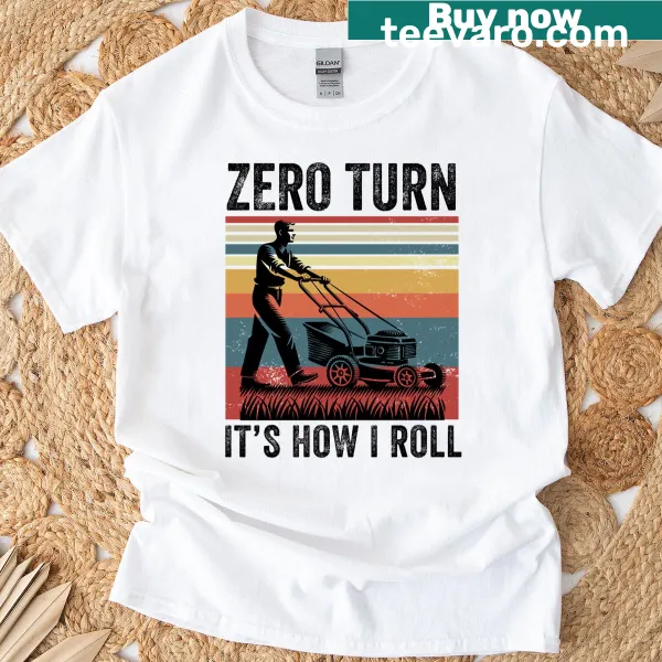 Lawn mower graphic with humor on T-shirt
