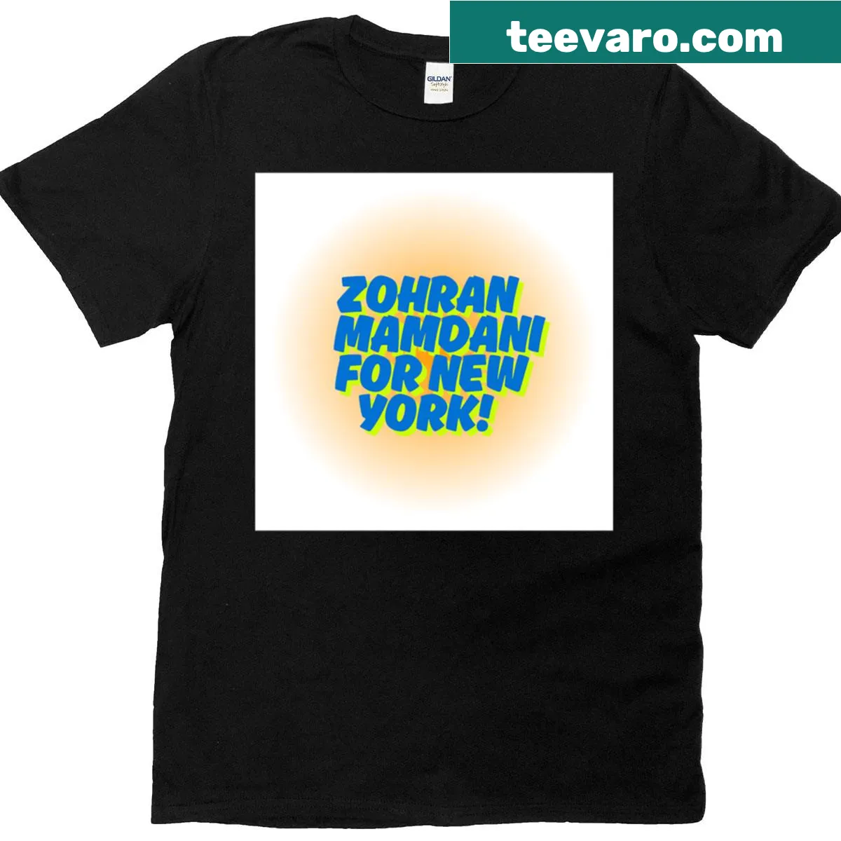 Emblematic design featuring Zohran Mamdani for New York — on a men's t-shirt