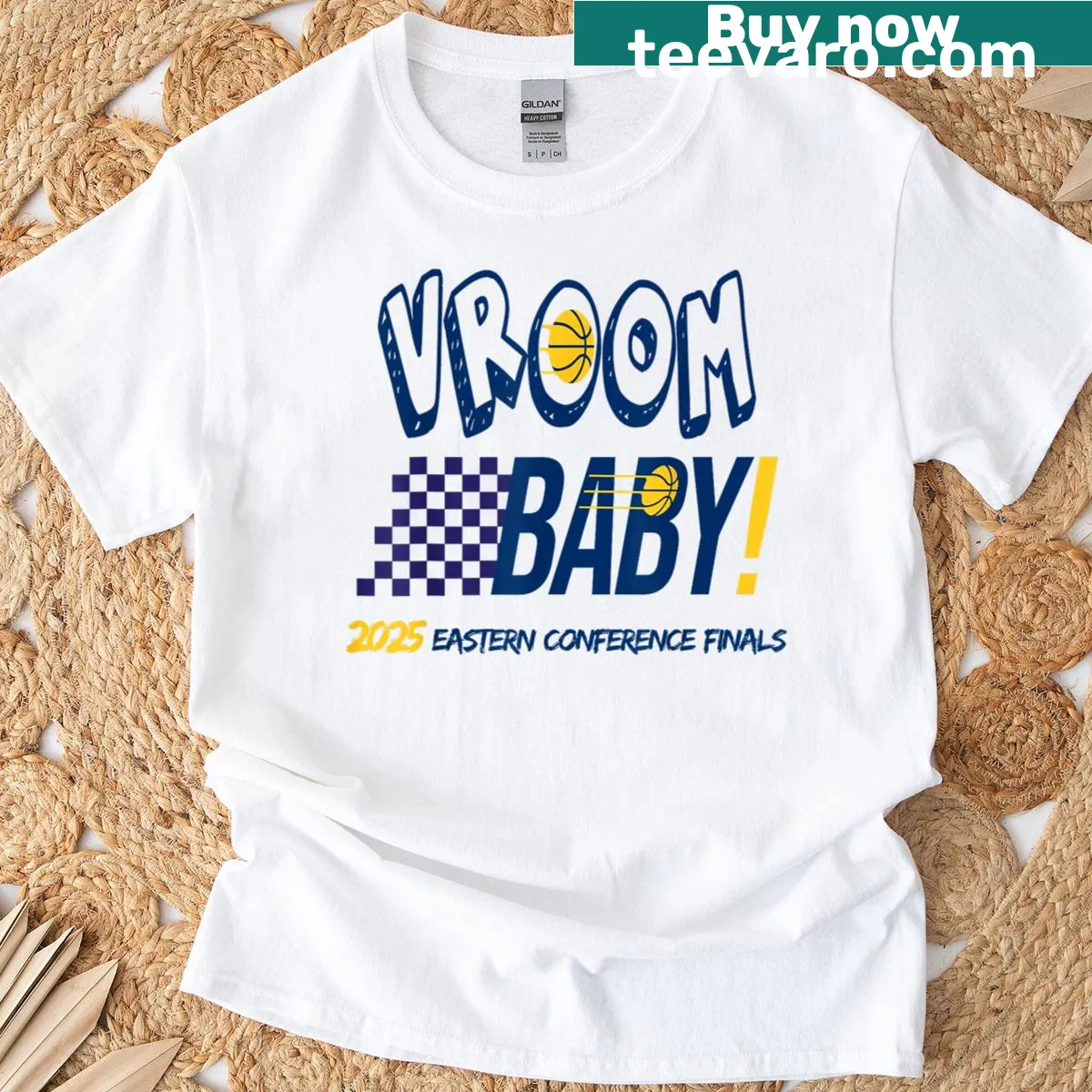 Playful Pacers playoff T-shirt with fun graphic design — on a men's t-shirt