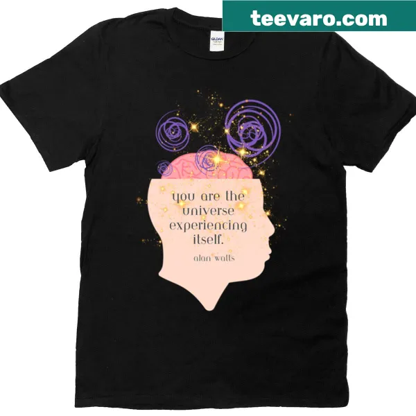 T-shirt featuring an artistic representation of the universe inspired by Alan Watts.