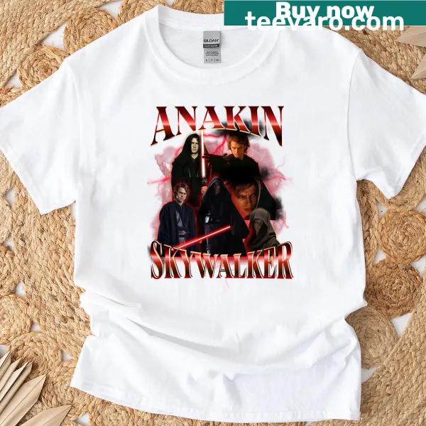 Retro collage of Anakin Skywalker as a Sith on a t-shirt