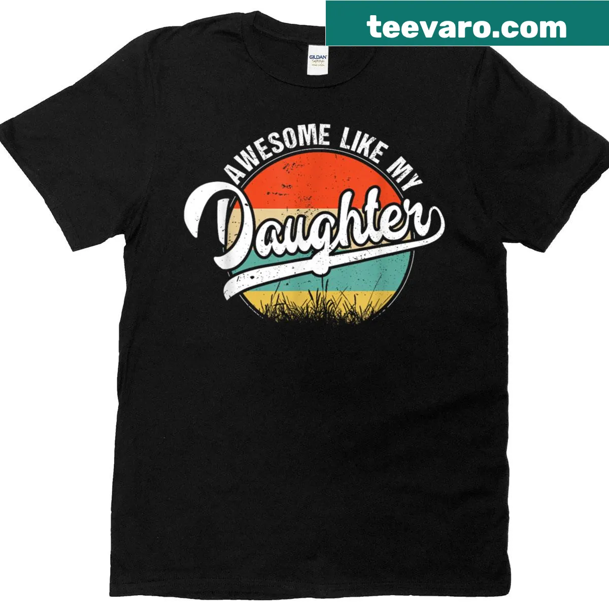 Retro-style Father's Day t-shirt with text celebrating daughter — on a men's t-shirt