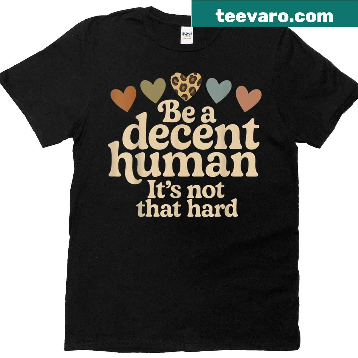 Vintage distressed t-shirt featuring retro hearts and a kindness message — on a men's t-shirt