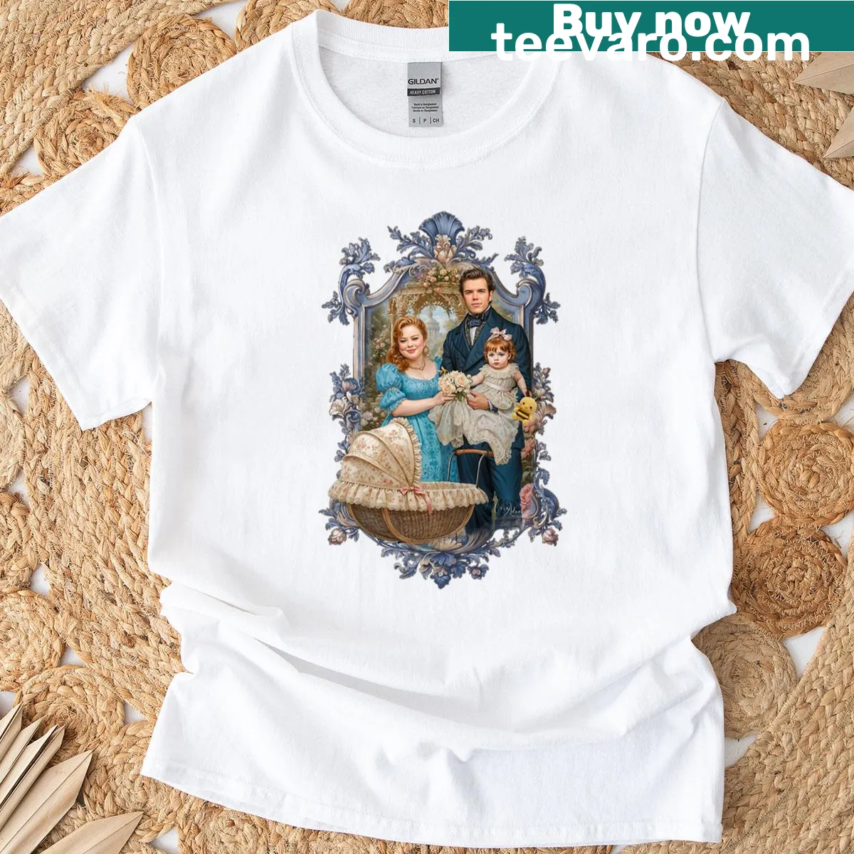Fun T-shirt featuring playful graphics inspired by Beedgenton — on a men's t-shirt