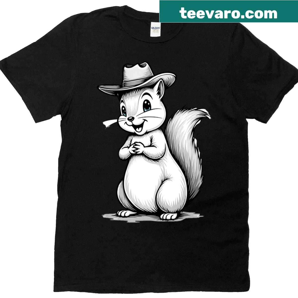 Illustrative T-shirt featuring a playful bicolor cat design — on a men's t-shirt