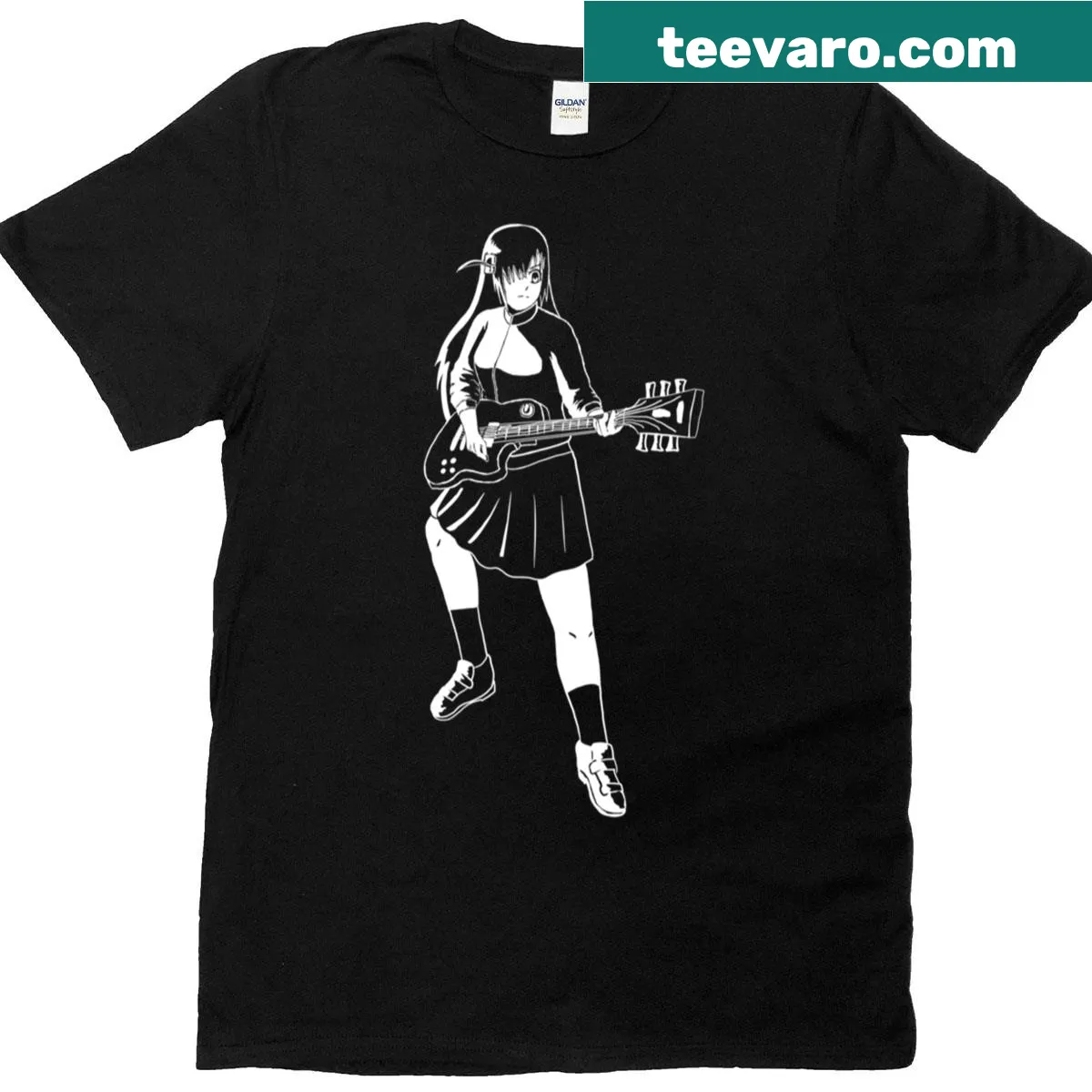 Illustration of Bocchi the Rock character on a T-shirt — on a men's t-shirt
