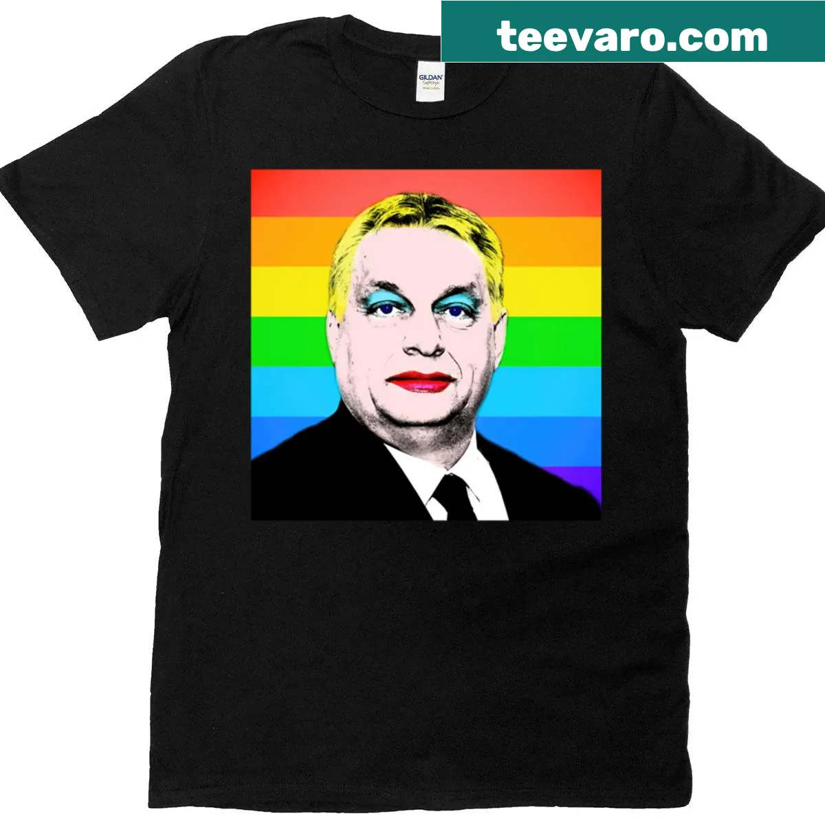 Graphic design celebrating pride on Budapest LGBTQ T-shirt. — on a men's t-shirt