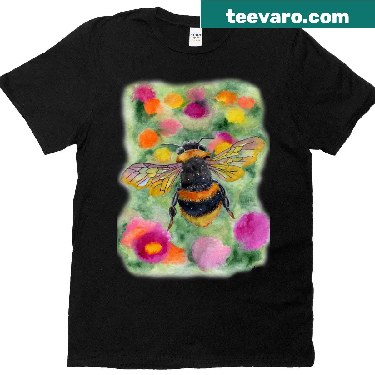 Cute bumblebee illustration T-shirt — on a men's t-shirt