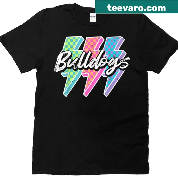 Checkered pattern bulldog racing t-shirt