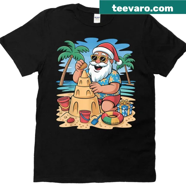 Cartoon Santa with flamingo design for kids