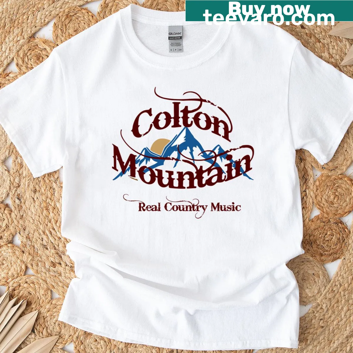 Official band logo T-shirt for Colton Mountain — on a men's t-shirt