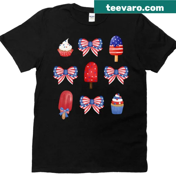 Illustration of cupcakes and popsicles for Fourth of July
