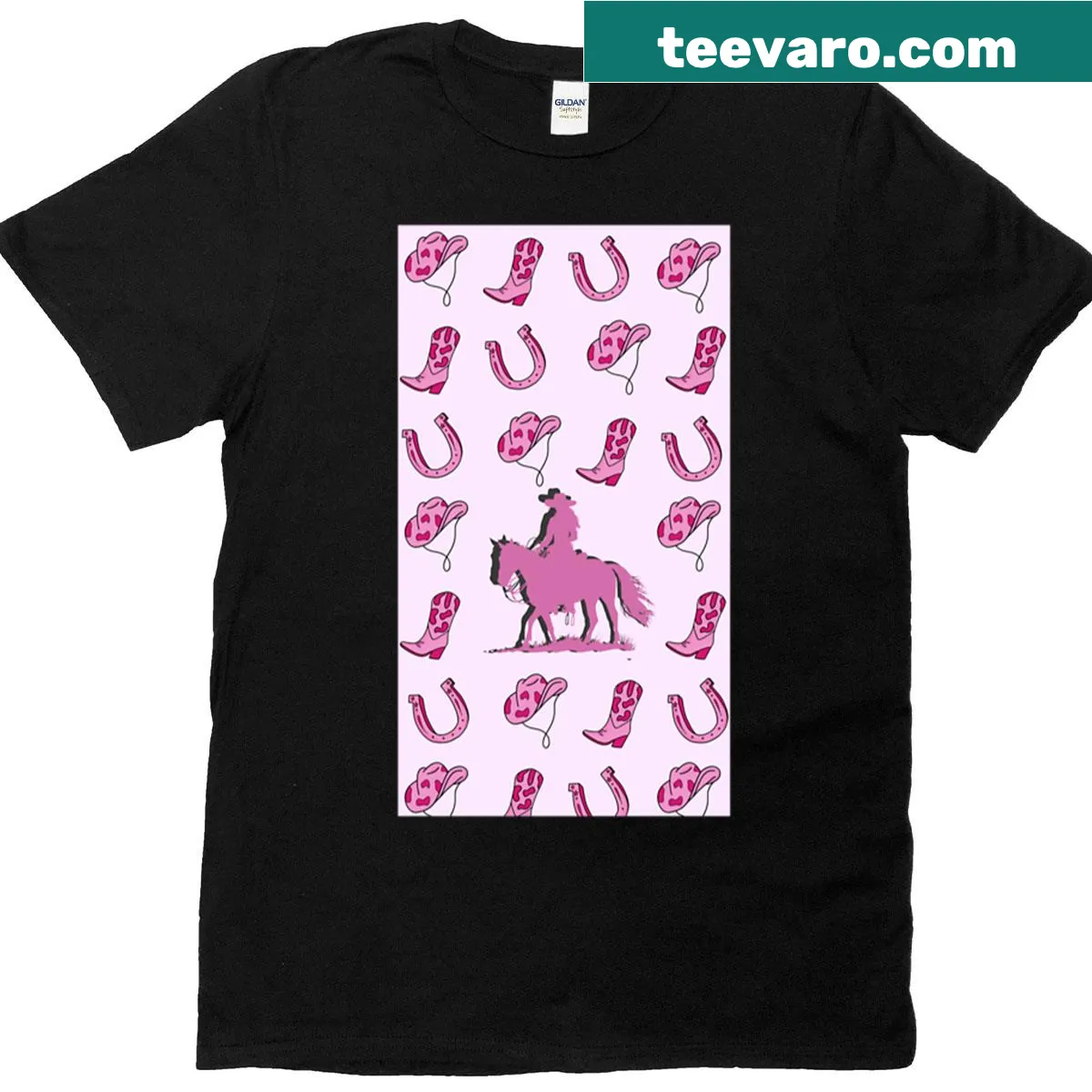Playful Cowgirl graphic on T-shirt. — on a men's t-shirt